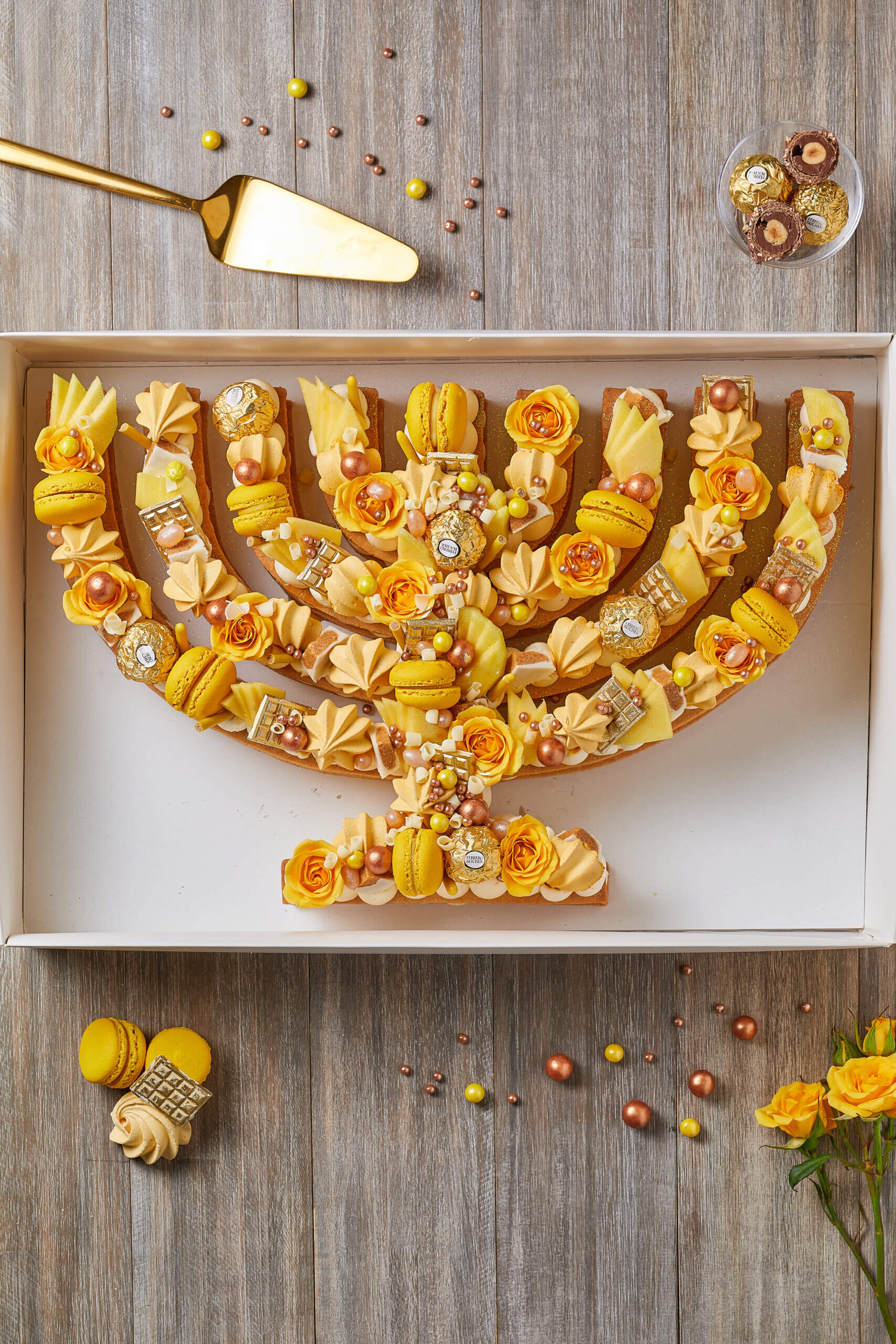 Menorah Hanukkah Cake